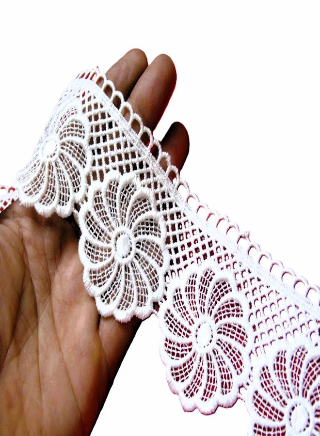 Strala White Color Laces for Dresses, Sarees, Lehenga, Suits, Bags, Decorations, Borders, Crafts and Home Décor,Blouse (3 mtr) Design-833 - Image 1